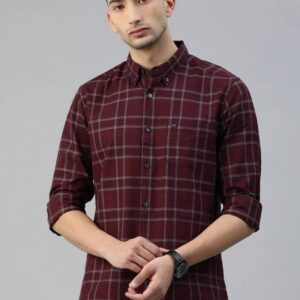 Men Slim Fit Checkered Casual Shirt
