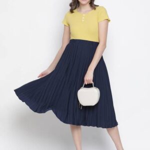 Women Solid Divided Dark Blue Skirt